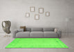 Machine Washable Solid Green Modern Area Rugs in a Living Room,, wshabs5385grn