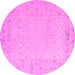 Round Solid Pink Modern Rug, abs5385pnk