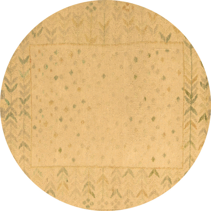 Round Machine Washable Solid Brown Modern Rug, wshabs5385brn