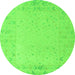 Round Solid Green Modern Rug, abs5385grn