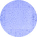 Round Solid Blue Modern Rug, abs5385blu