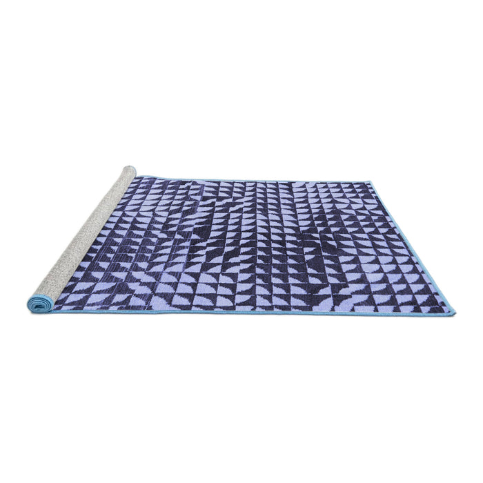 Sideview of Machine Washable Abstract Blue Modern Rug, wshabs5386blu