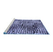 Sideview of Machine Washable Abstract Blue Modern Rug, wshabs5386blu