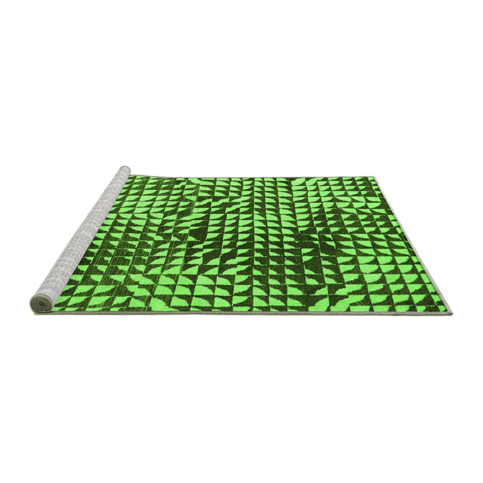 Sideview of Machine Washable Abstract Green Modern Area Rugs, wshabs5386grn