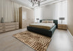 Abstract Brown Modern Rug in a Bedroom, abs5386