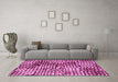 Machine Washable Abstract Pink Modern Rug in a Living Room, wshabs5386pnk