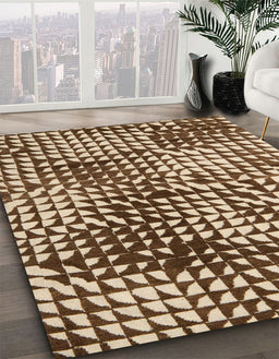 Abstract Brown Modern Rug in Family Room, abs5386