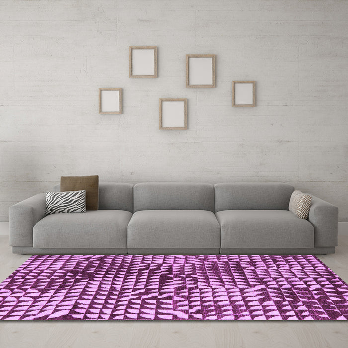Machine Washable Abstract Purple Modern Area Rugs in a Living Room, wshabs5386pur