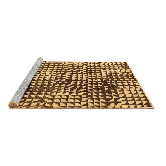 Sideview of Machine Washable Abstract Brown Modern Rug, wshabs5386brn