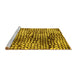 Sideview of Machine Washable Abstract Yellow Modern Rug, wshabs5386yw