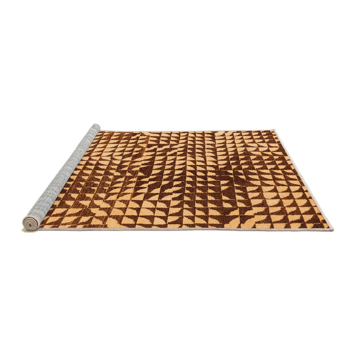 Sideview of Machine Washable Abstract Orange Modern Area Rugs, wshabs5386org