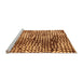 Sideview of Machine Washable Abstract Orange Modern Area Rugs, wshabs5386org