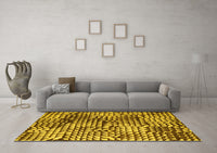 Machine Washable Abstract Yellow Modern Rug, wshabs5386yw