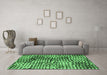 Machine Washable Abstract Emerald Green Modern Area Rugs in a Living Room,, wshabs5386emgrn