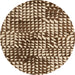 Round Machine Washable Abstract Brown Sugar Brown Rug, wshabs5386