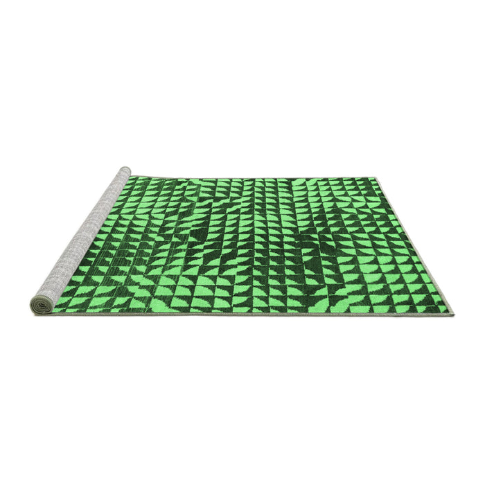 Sideview of Machine Washable Abstract Emerald Green Modern Area Rugs, wshabs5386emgrn