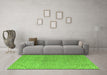 Machine Washable Abstract Green Modern Area Rugs in a Living Room,, wshabs5387grn