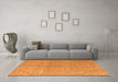 Machine Washable Abstract Orange Modern Area Rugs in a Living Room, wshabs5387org