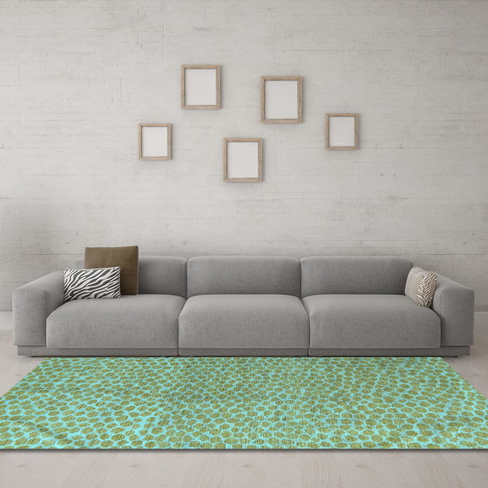 Machine Washable Abstract Light Blue Modern Rug in a Living Room, wshabs5387lblu