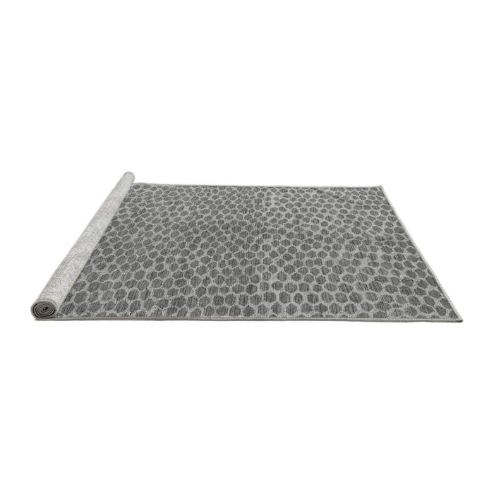 Sideview of Machine Washable Abstract Gray Modern Rug, wshabs5387gry