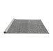 Sideview of Machine Washable Abstract Gray Modern Rug, wshabs5387gry