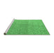 Sideview of Machine Washable Abstract Emerald Green Modern Area Rugs, wshabs5387emgrn