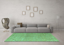 Machine Washable Abstract Turquoise Modern Area Rugs in a Living Room,, wshabs5387turq