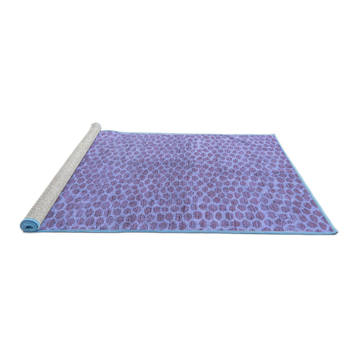 Sideview of Machine Washable Abstract Blue Modern Rug, wshabs5387blu