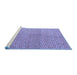 Sideview of Machine Washable Abstract Blue Modern Rug, wshabs5387blu