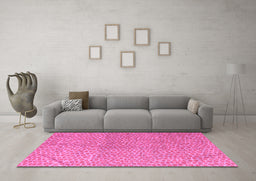 Machine Washable Abstract Pink Modern Rug in a Living Room, wshabs5387pnk
