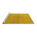 Sideview of Machine Washable Abstract Yellow Modern Rug, wshabs5387yw