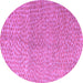 Round Machine Washable Abstract Purple Modern Area Rugs, wshabs5387pur