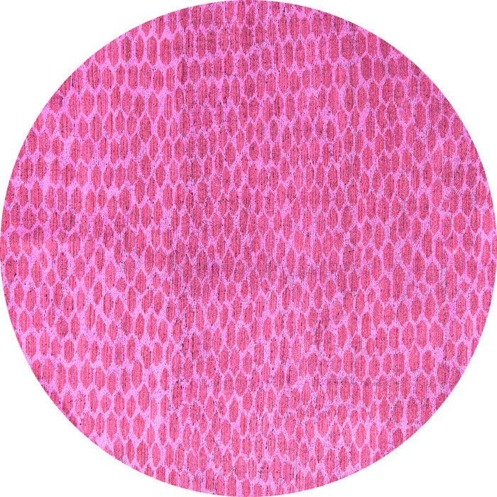 Round Abstract Pink Modern Rug, abs5387pnk