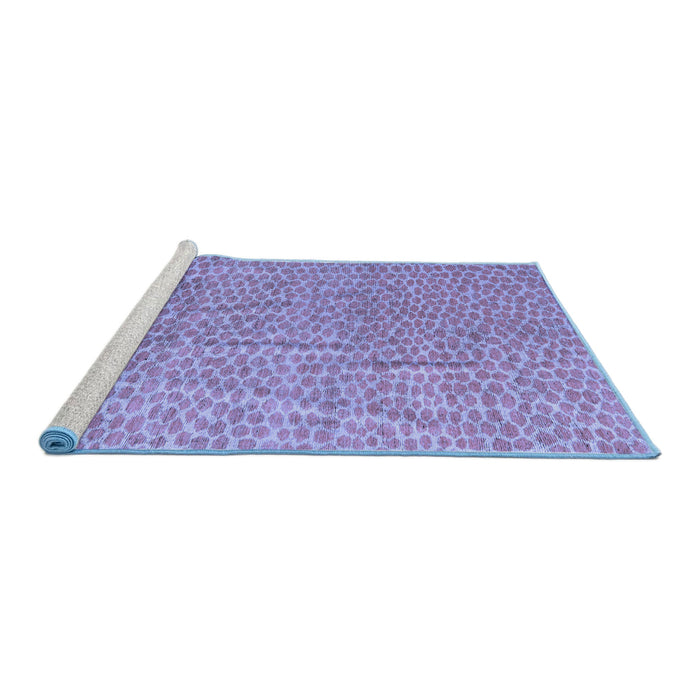 Sideview of Machine Washable Abstract Blue Modern Rug, wshabs5388blu