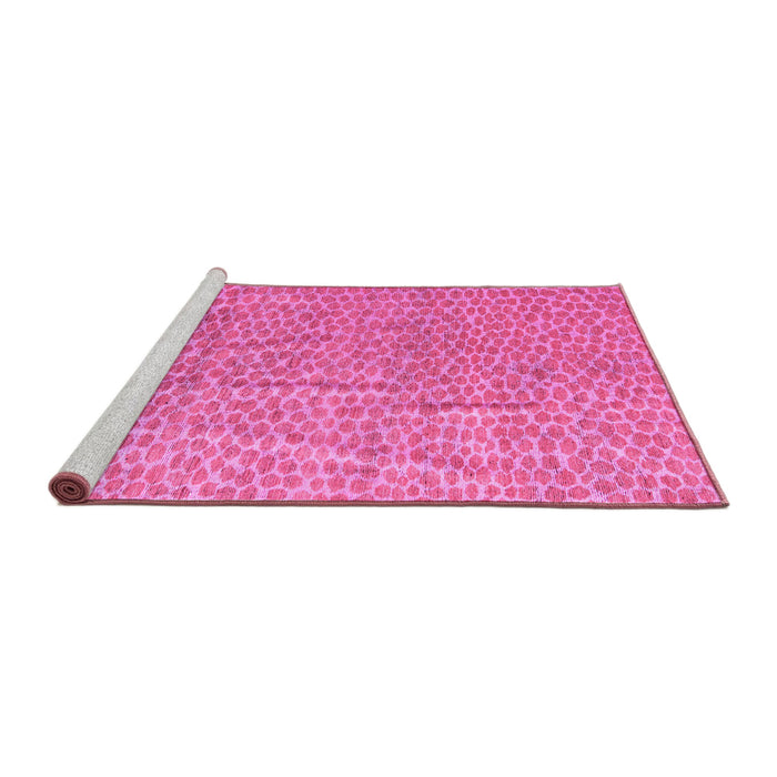 Sideview of Machine Washable Abstract Pink Modern Rug, wshabs5388pnk