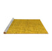 Sideview of Machine Washable Abstract Yellow Modern Rug, wshabs5388yw