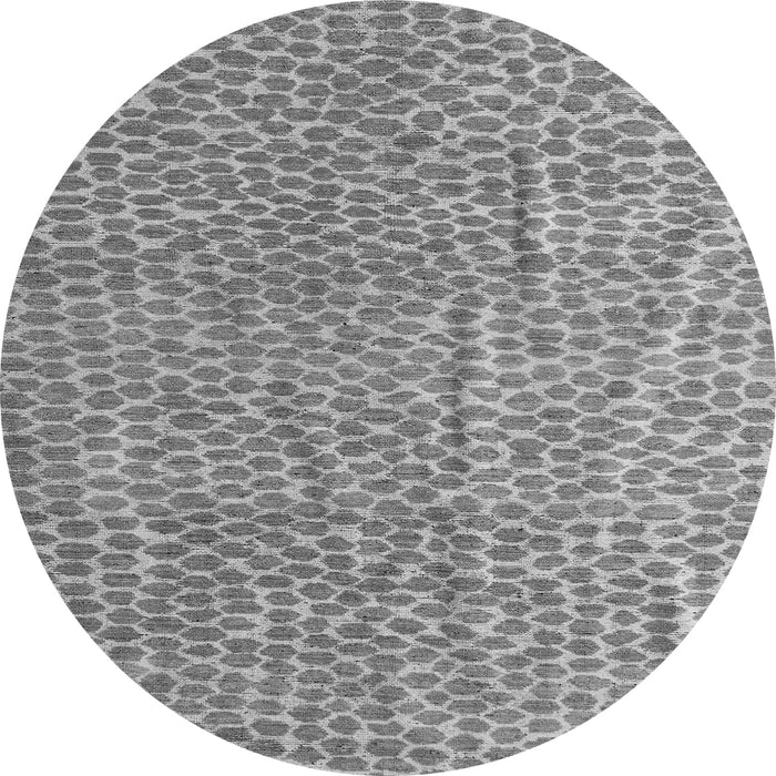 Round Machine Washable Abstract Gray Modern Rug, wshabs5388gry