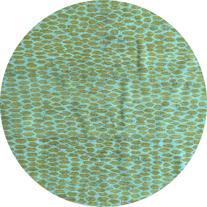 Round Abstract Light Blue Modern Rug, abs5388lblu