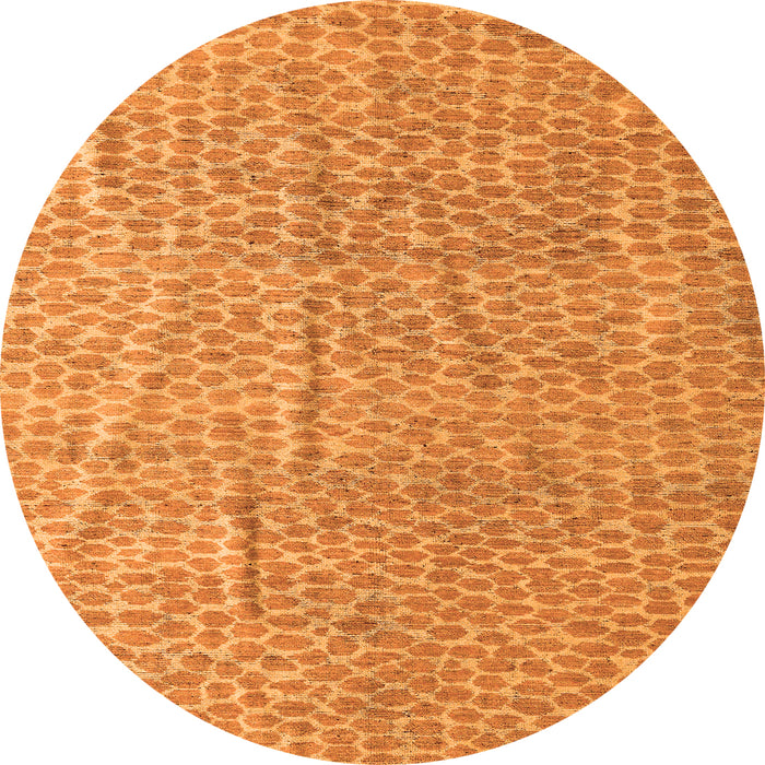 Round Abstract Orange Modern Rug, abs5388org