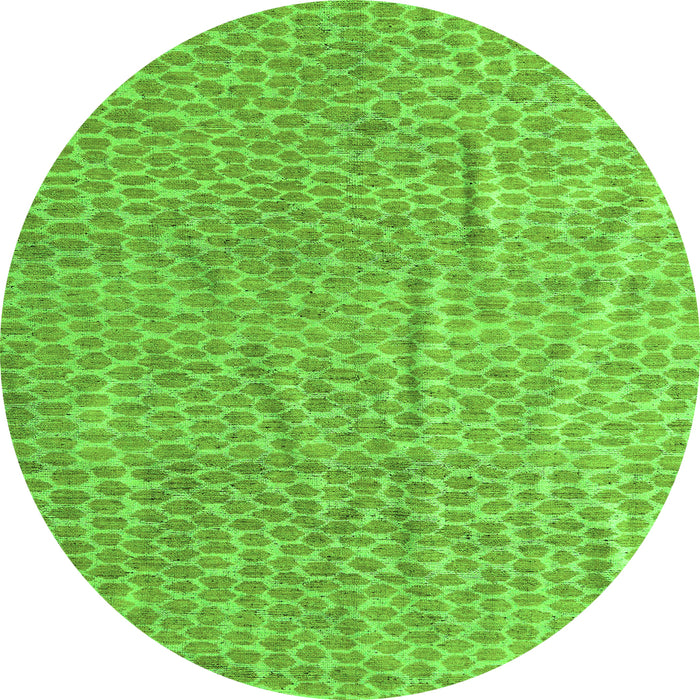 Round Abstract Green Modern Rug, abs5388grn