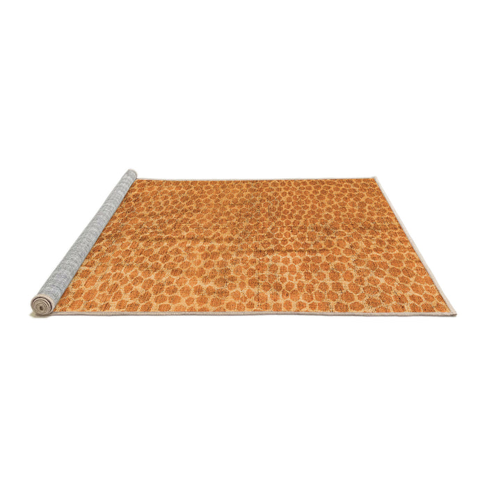 Sideview of Machine Washable Abstract Orange Modern Area Rugs, wshabs5388org