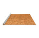 Sideview of Machine Washable Abstract Orange Modern Area Rugs, wshabs5388org