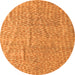 Round Machine Washable Abstract Orange Modern Area Rugs, wshabs5388org