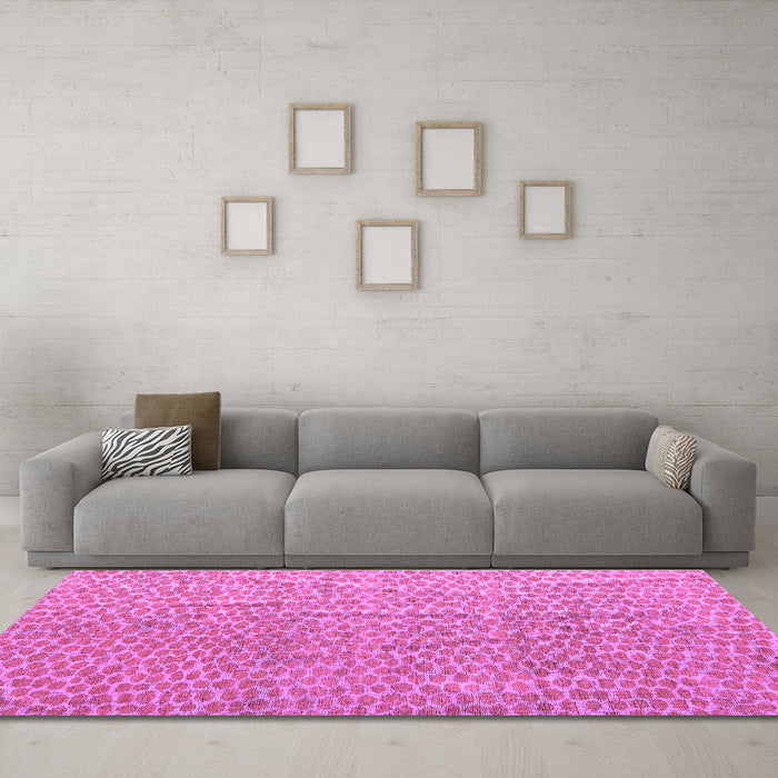 Machine Washable Abstract Purple Modern Area Rugs in a Living Room, wshabs5388pur