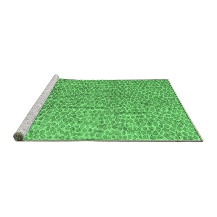 Sideview of Machine Washable Abstract Emerald Green Modern Area Rugs, wshabs5388emgrn