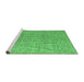 Sideview of Machine Washable Abstract Emerald Green Modern Area Rugs, wshabs5388emgrn