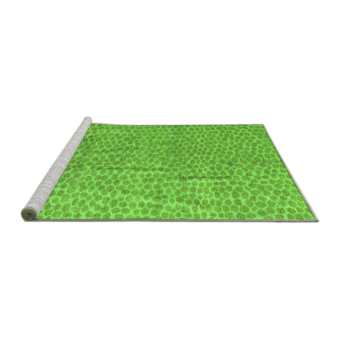 Sideview of Machine Washable Abstract Green Modern Area Rugs, wshabs5388grn