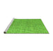 Sideview of Machine Washable Abstract Green Modern Area Rugs, wshabs5388grn