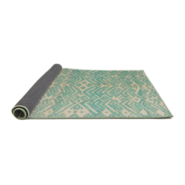 Sideview of Abstract Green Modern Rug, abs5389