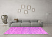 Machine Washable Abstract Pink Modern Rug in a Living Room, wshabs5389pnk